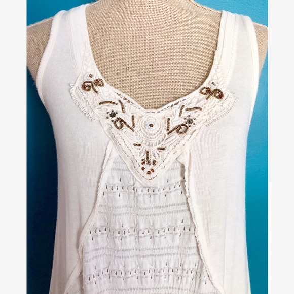 Knox Rose Cream Bronze Embellished Tunic Tank - Picture 3 of 7